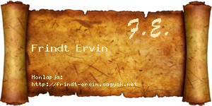 Frindt Ervin névjegykártya