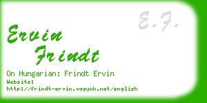 ervin frindt business card